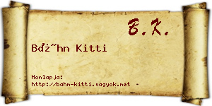 Báhn Kitti névjegykártya